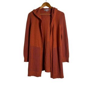 Marled cotton blend hooded cardigan. Size‎ medium